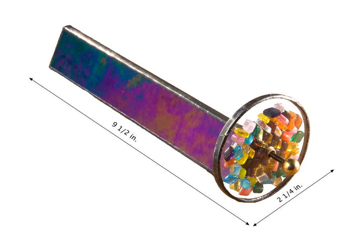 Kaleidoscope Black Iridescent Stained Glass Art