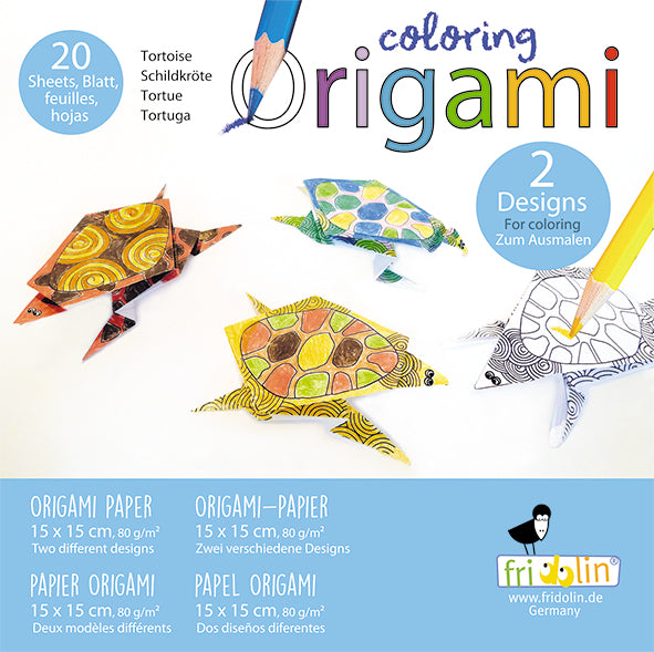 Coloring Origami, Tortoise, 20 Sheets  