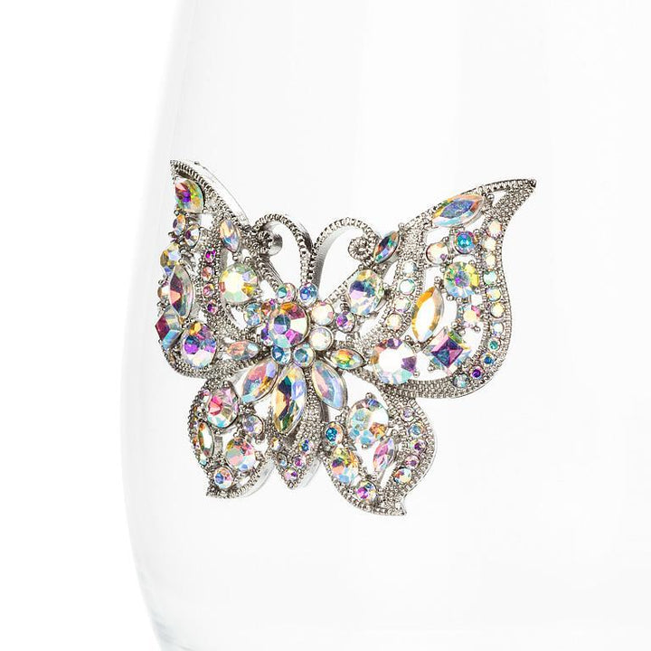 Stemless Wine Glass with Jewelled Butterfly