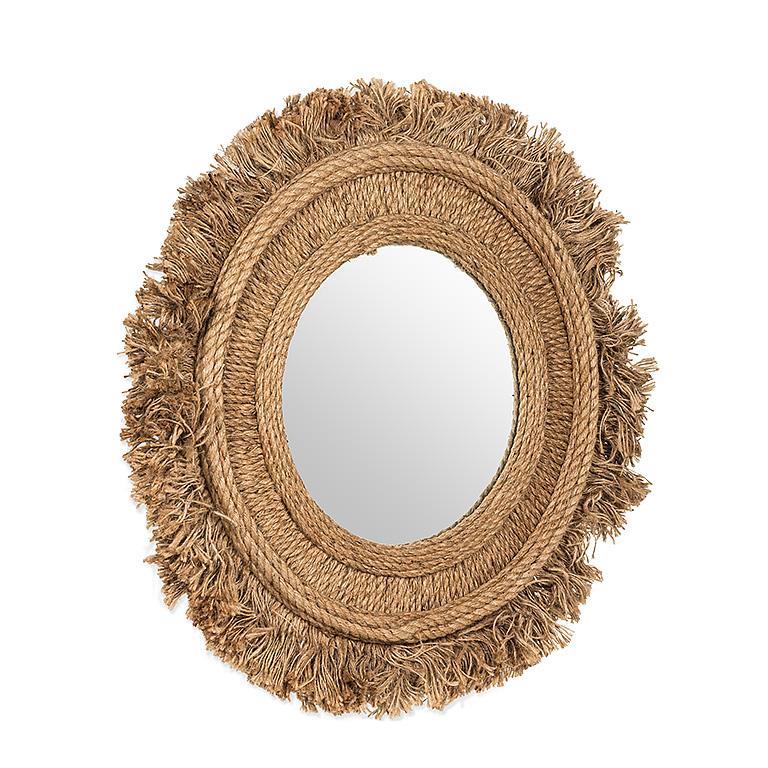 Miroir en corde à franges