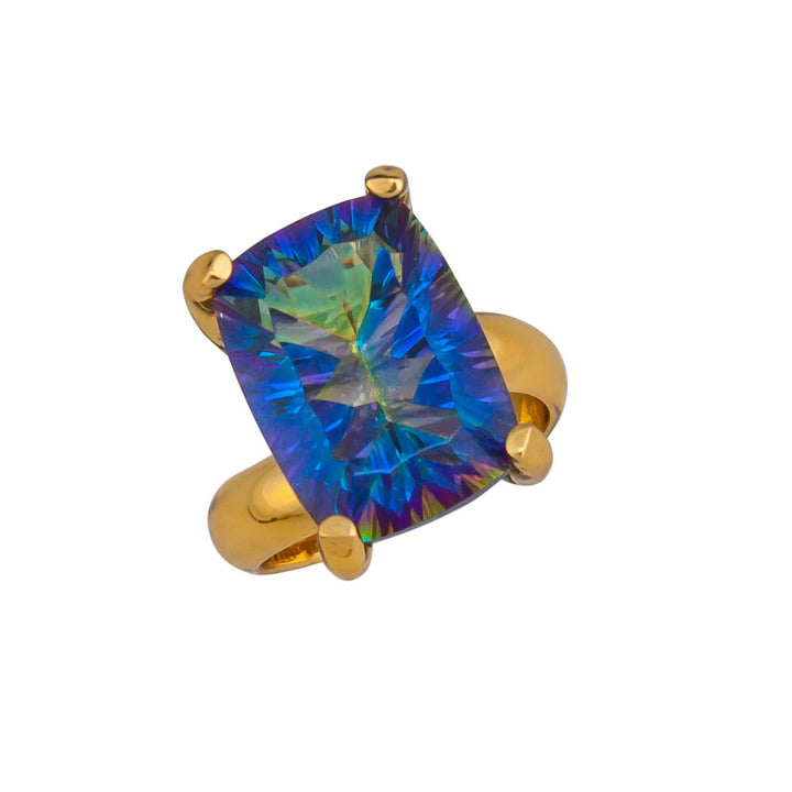 Alchemia Mystic Quartz Prong Set Adjustable Ring