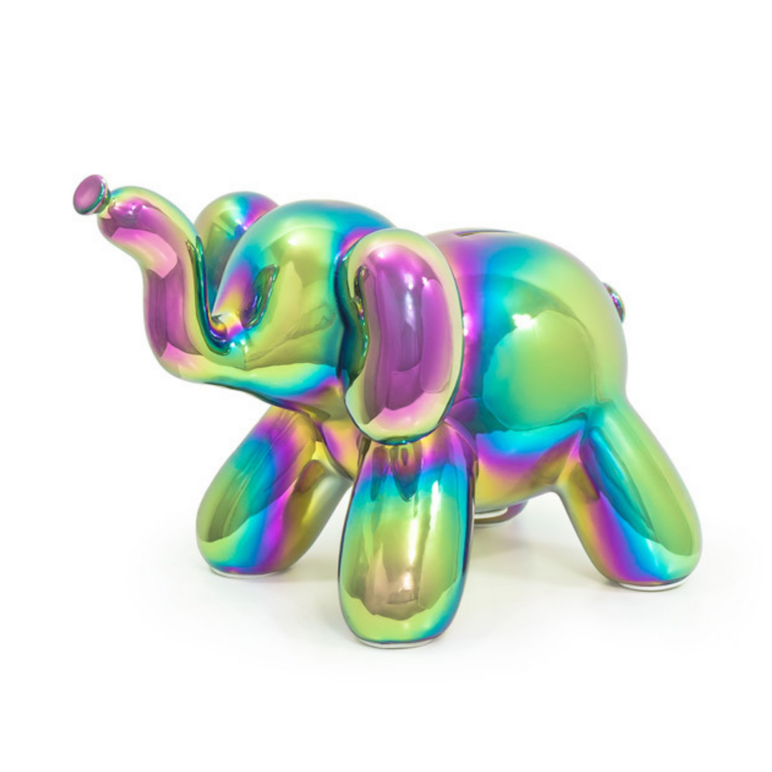 Balloon Money Bank - Baby Elephant Rainbow