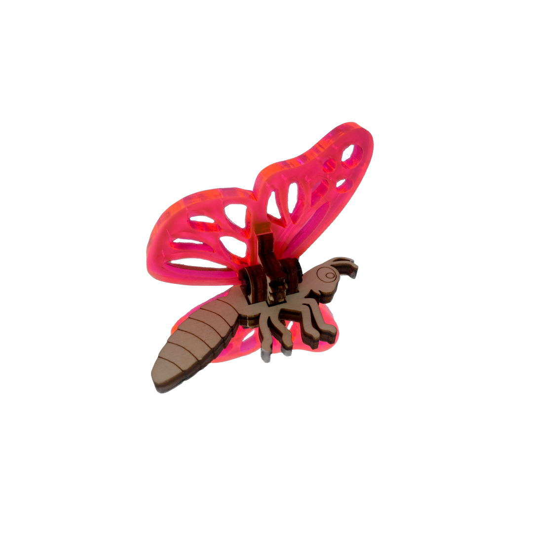 Wooden 3D Puzzle Toy - Insects: Pink Butterfly