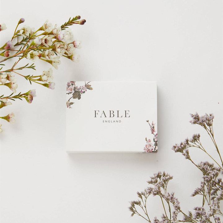 FABLE Forget-Me-Not Stud Hoop Earrings Silver