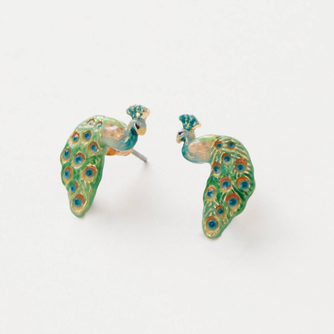 Enamel Peacock Earrings