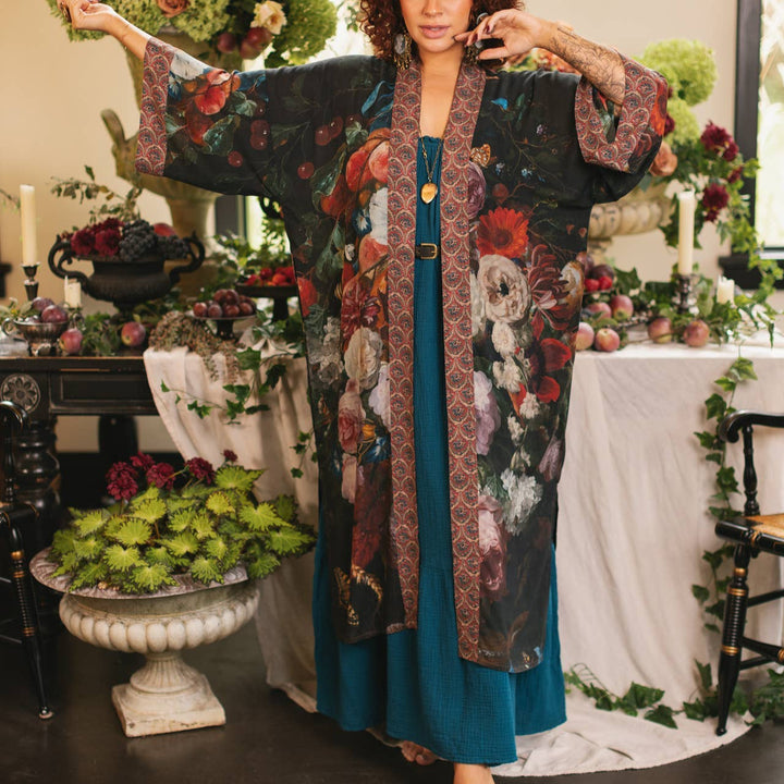 Flight of Fancy Opera Duster Kimono Robe Hummingbird