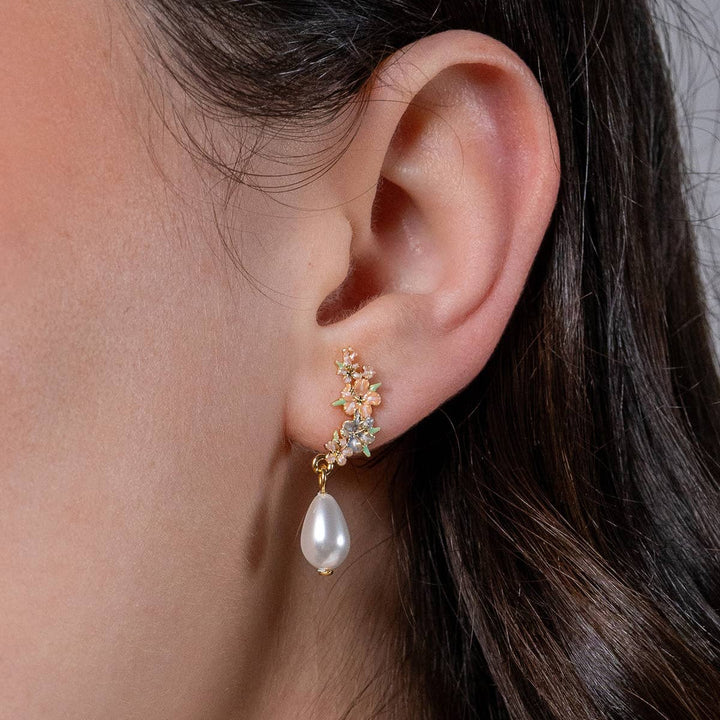 FABLE Hibiscus & Pearl Earrings
