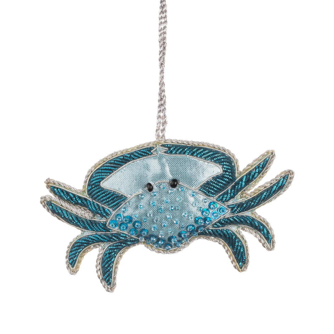 Beaded Blue Crab Ornament