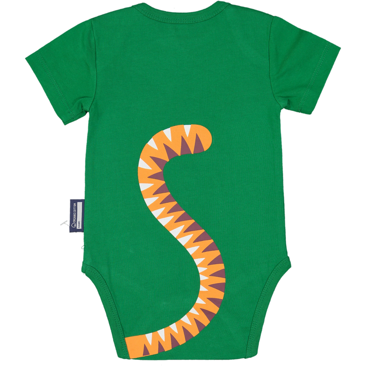 Short Sleeve Organic Cotton Baby Bodysuit - Tiger