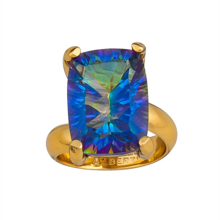 Alchemia Mystic Quartz Prong Set Adjustable Ring