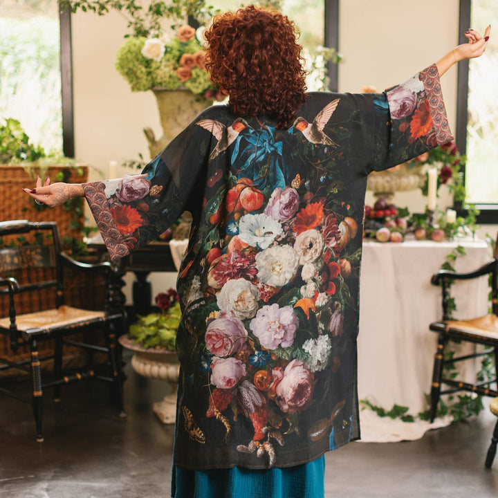 Flight of Fancy Opera Duster Kimono Robe Hummingbird