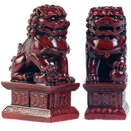 Chinese Imperial Lions 6" Pair - Red