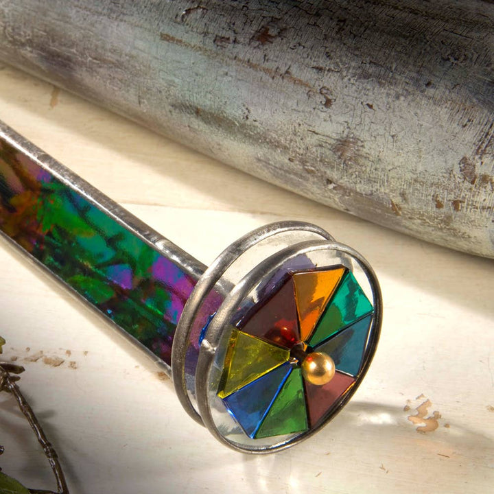 Kaleidoscope Stained Glass Black Iridescent Double