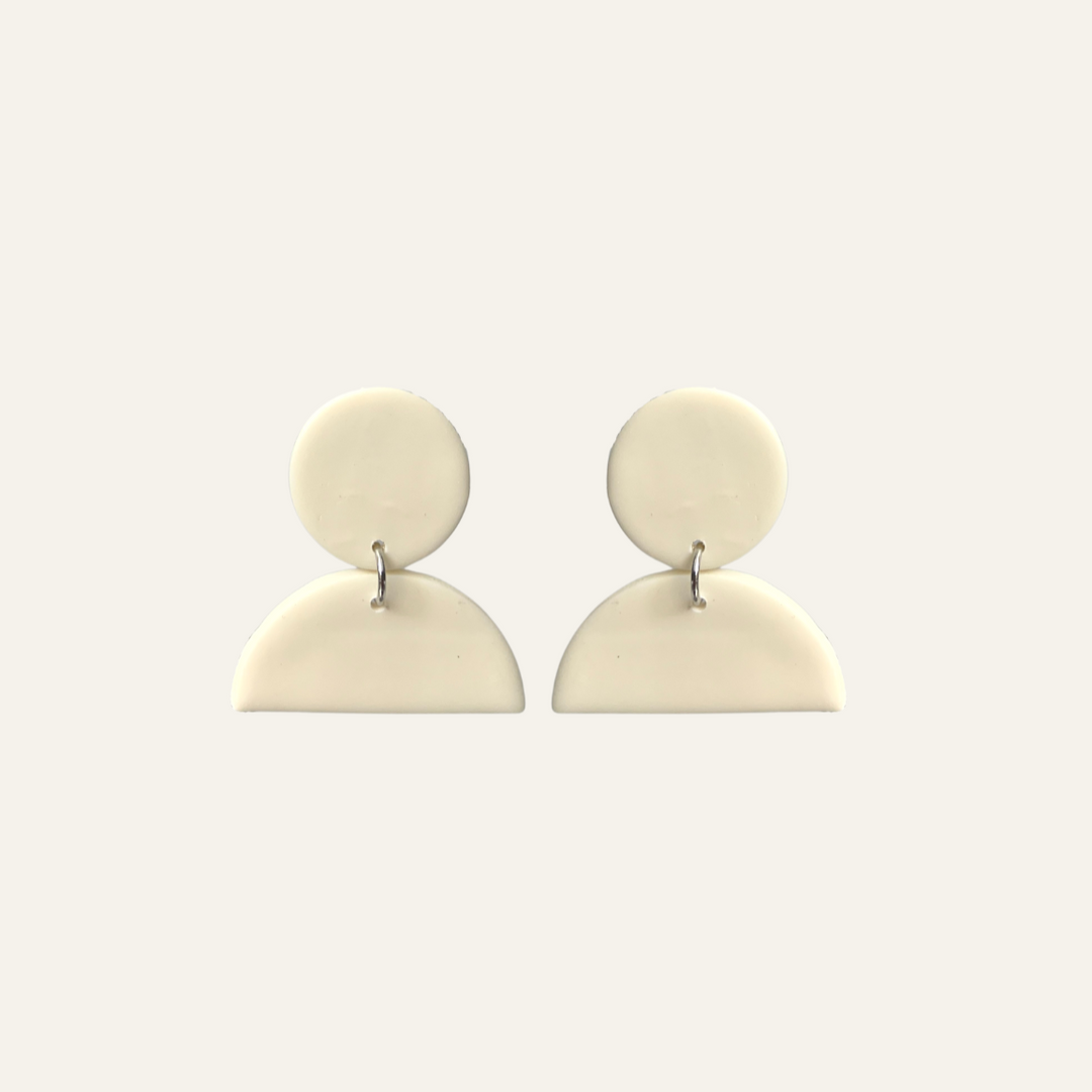 Crusted Moon Bone Earrings by Assinewe Jewelry