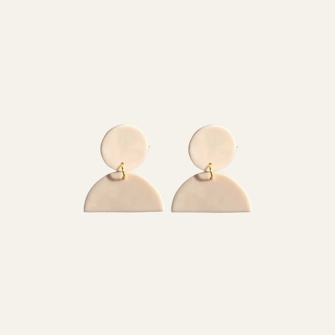 Crusted Moon Rose Earrings by Assinewe Jewelry