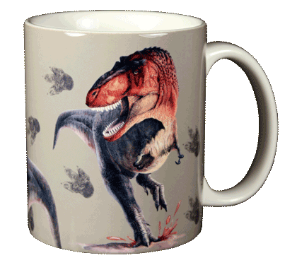 Rex Trax Ceramic Mug, Green Background