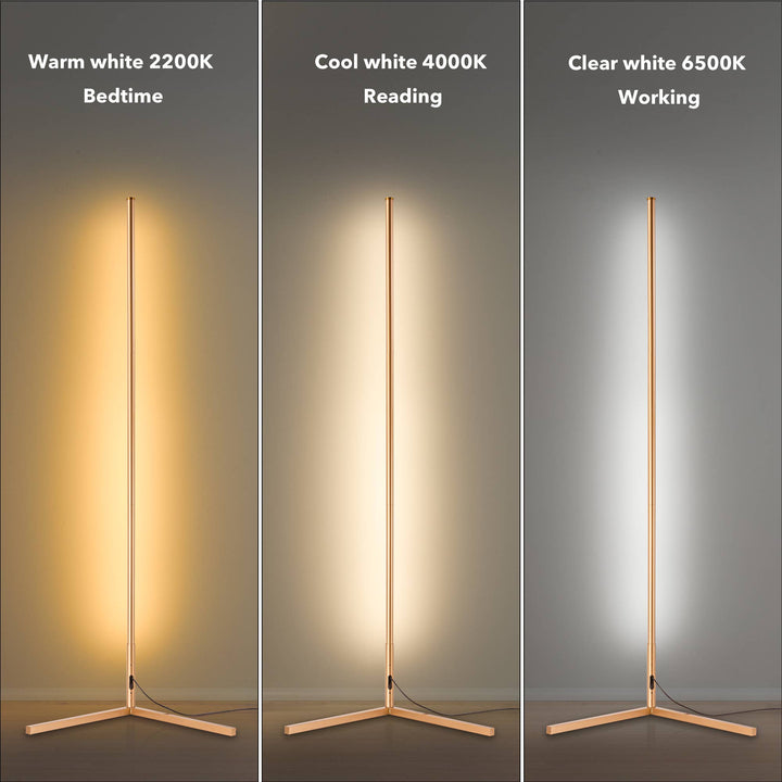 RGBCW Corner Floor Lamp Ambient Lighting Reading Lamp: Gold