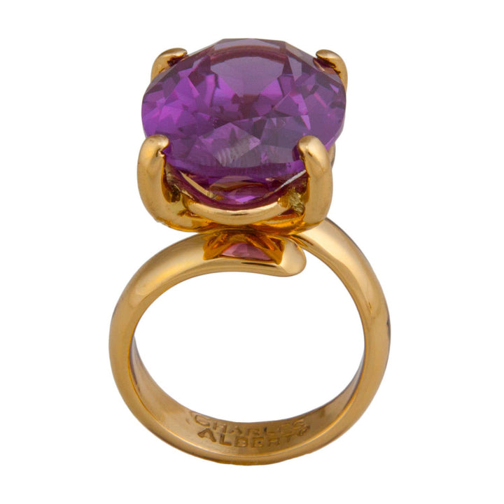 Alchemia Amethyst Prong Set Adjustable Ring