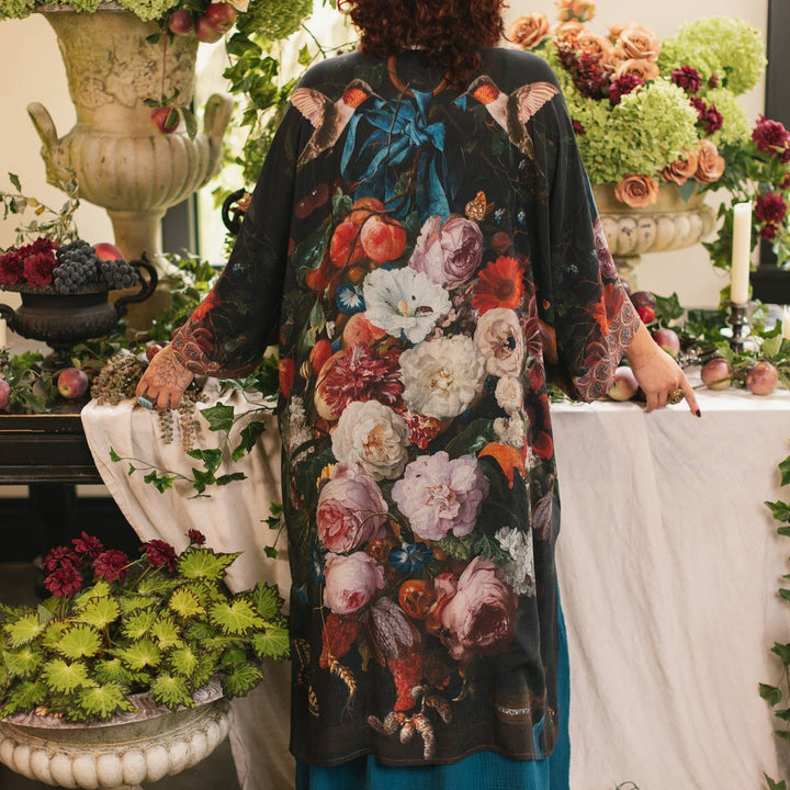 Flight of Fancy Opera Duster Kimono Robe Hummingbird