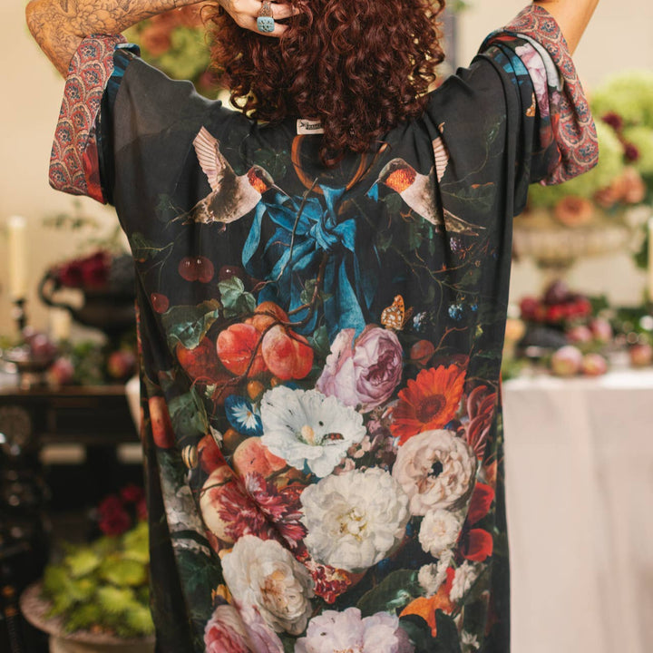 Flight of Fancy Opera Duster Kimono Robe Hummingbird
