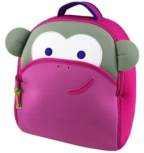 Dabbawalla Machine Washable Preschool Backpack, Pink Monkey