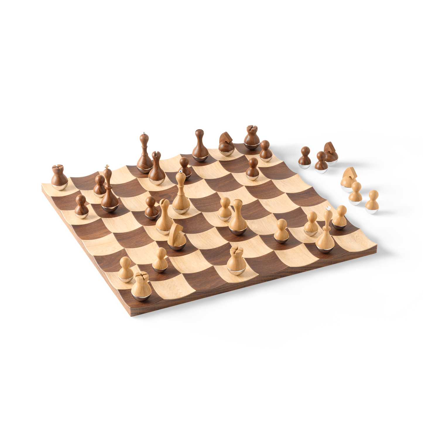 Wobble Chess Set Walnut