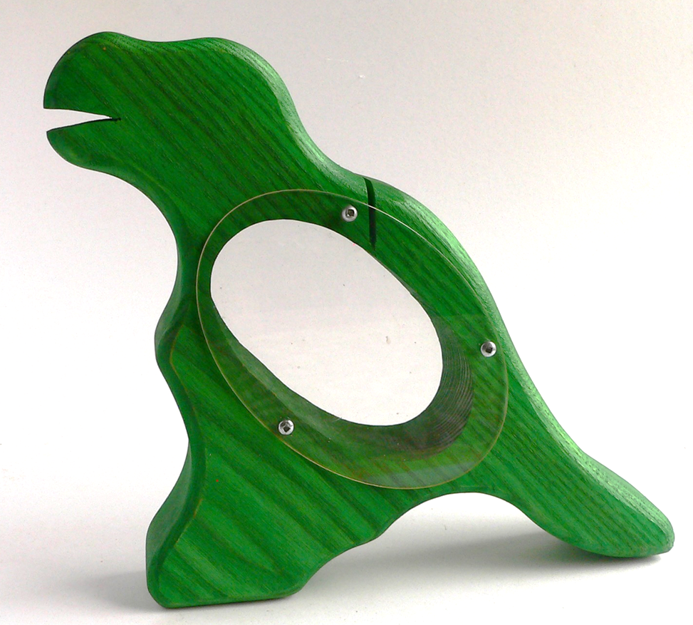 Green Dino Wooden Piggy Bank for Kids