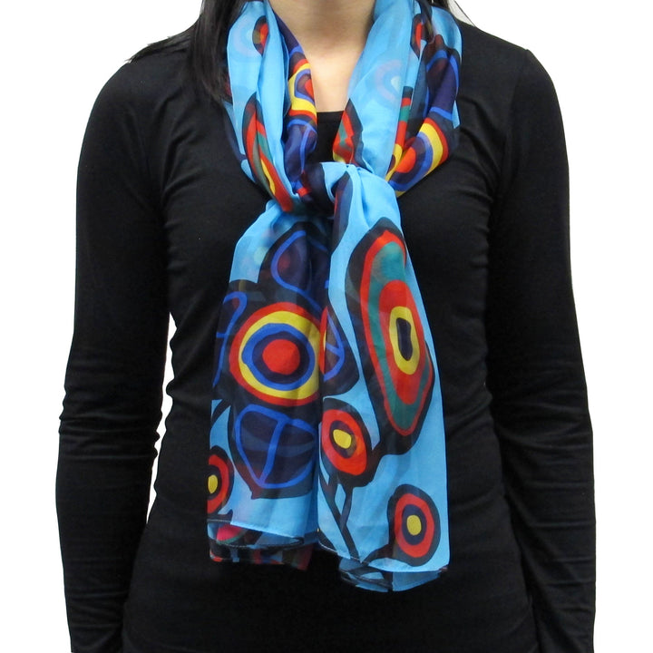 Norval Morrisseau Cape Fleurs et Oiseaux Foulard