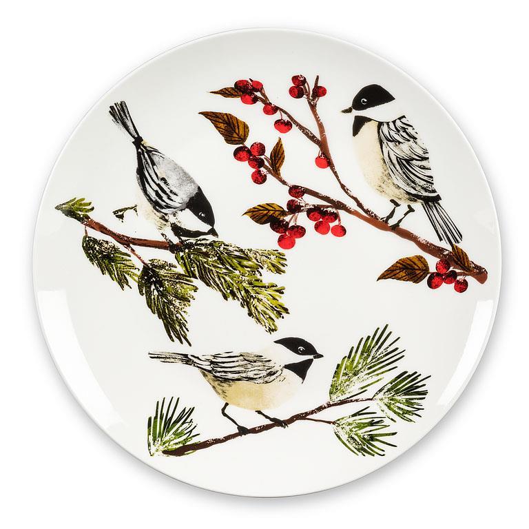 Chickadee on Branch Small Plate