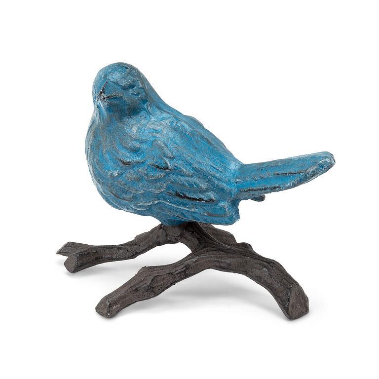 Bird on Branch-Dark Brown/Antique Blue