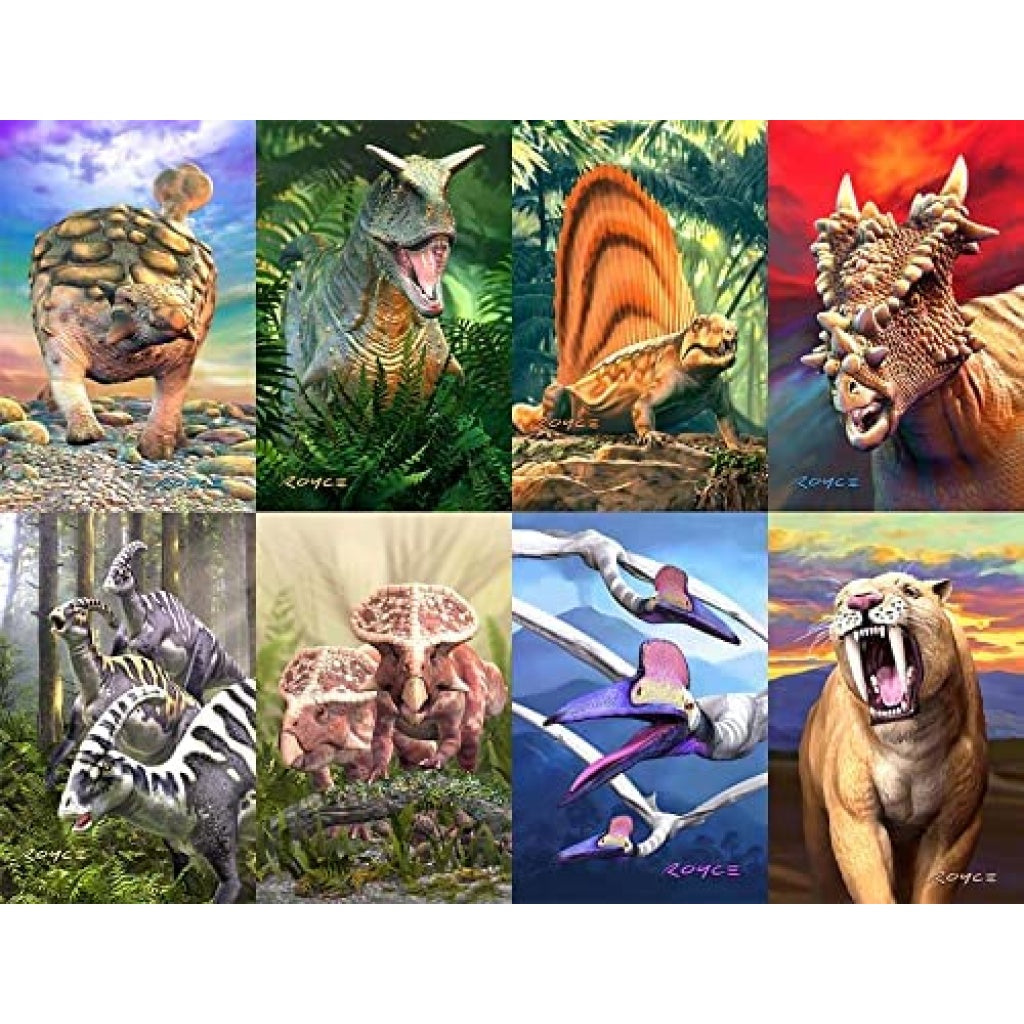 Cartes d'information 3D lenticulaires sur les dinosaures - Rouge