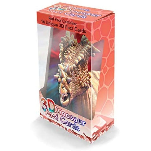 Cartes d'information 3D lenticulaires sur les dinosaures - Rouge
