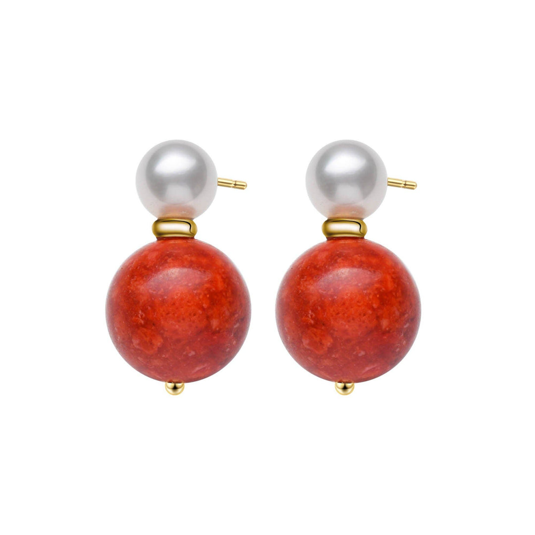 Boucles d'oreilles en perles de corail Luck and Love