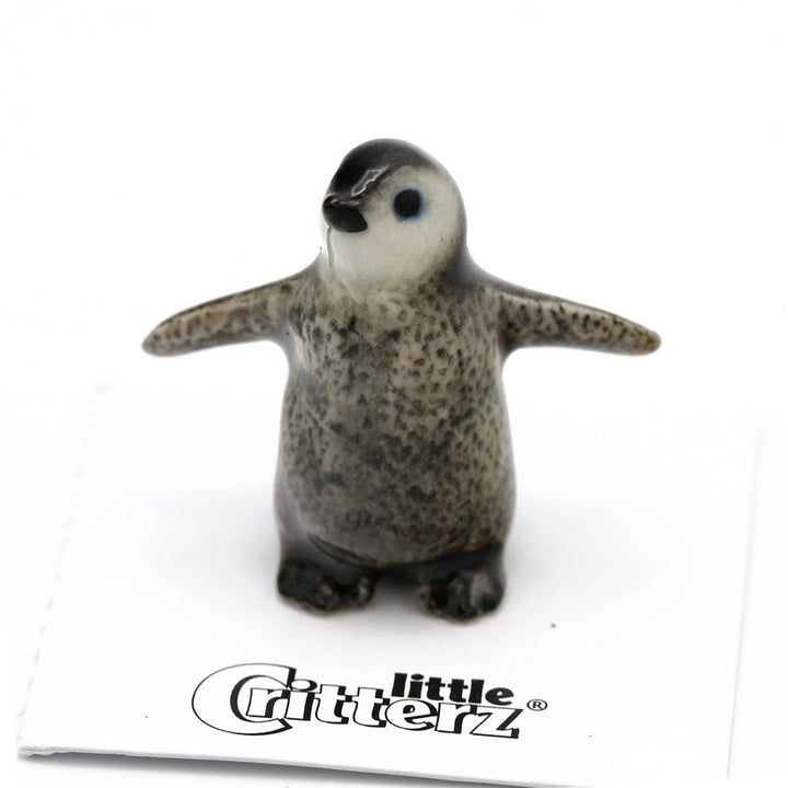 Miniature En Porcelaine, Poussin Pingouin De Tux