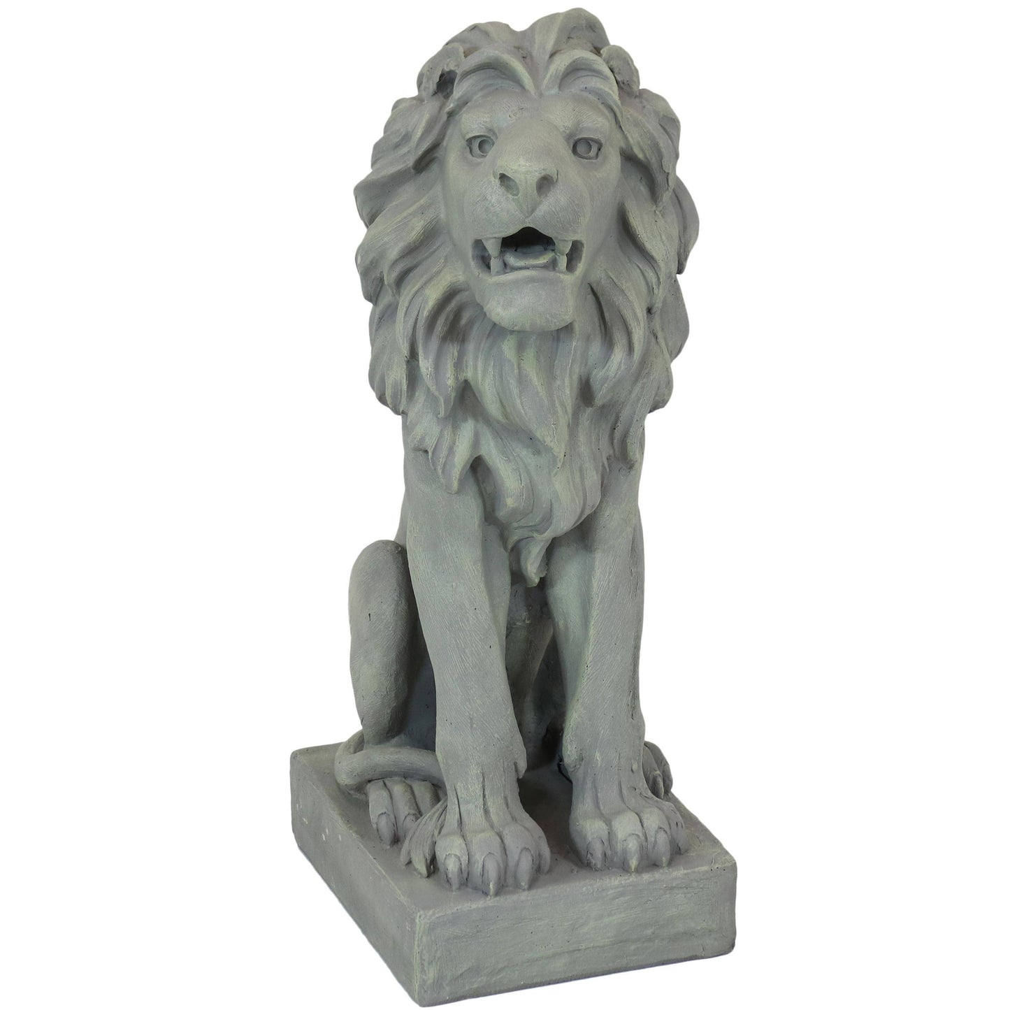 30'' Noble Beast Sitting Lion Outdoor Statue