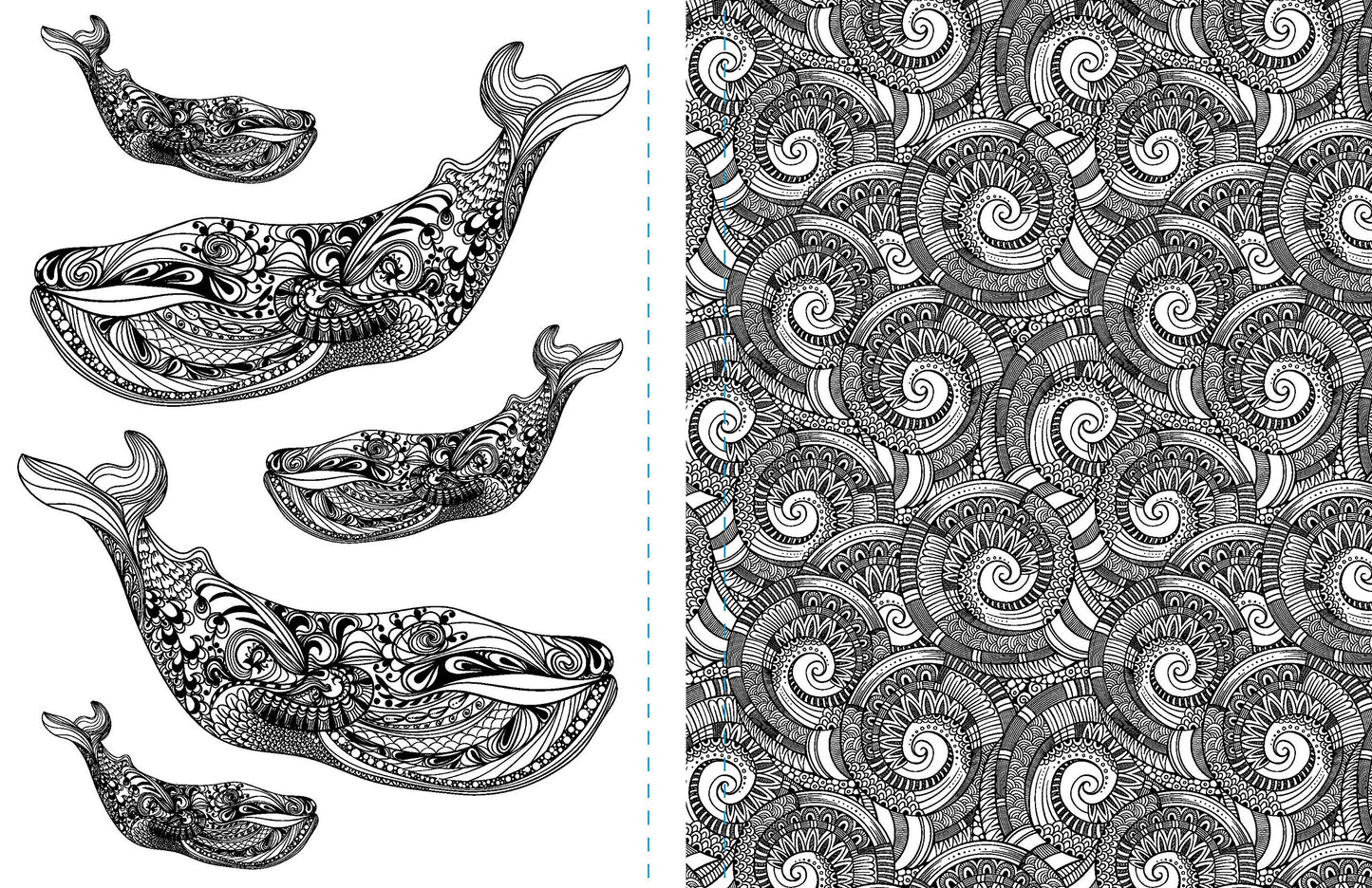 Tranquil Ocean Mandalas (Just ADD Colour)