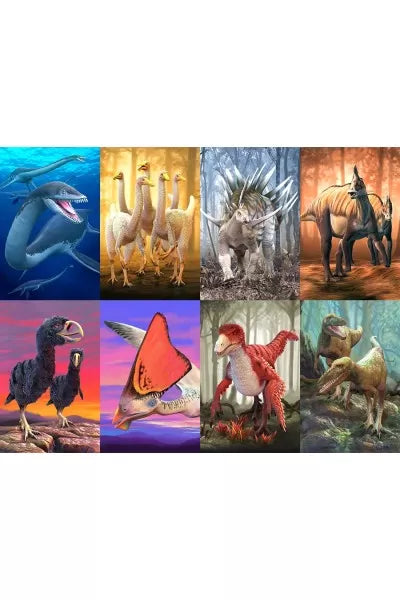 3D Lenticular Dinosaur Fact Cards - Blue
