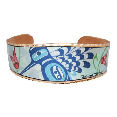 Copper Etched Bracelet, Peace, Love and Happiness