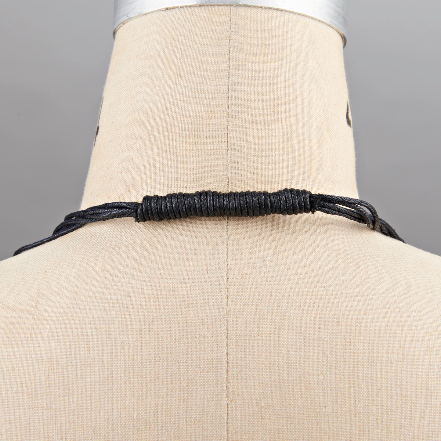 Fabric Tie Necklace - Grey