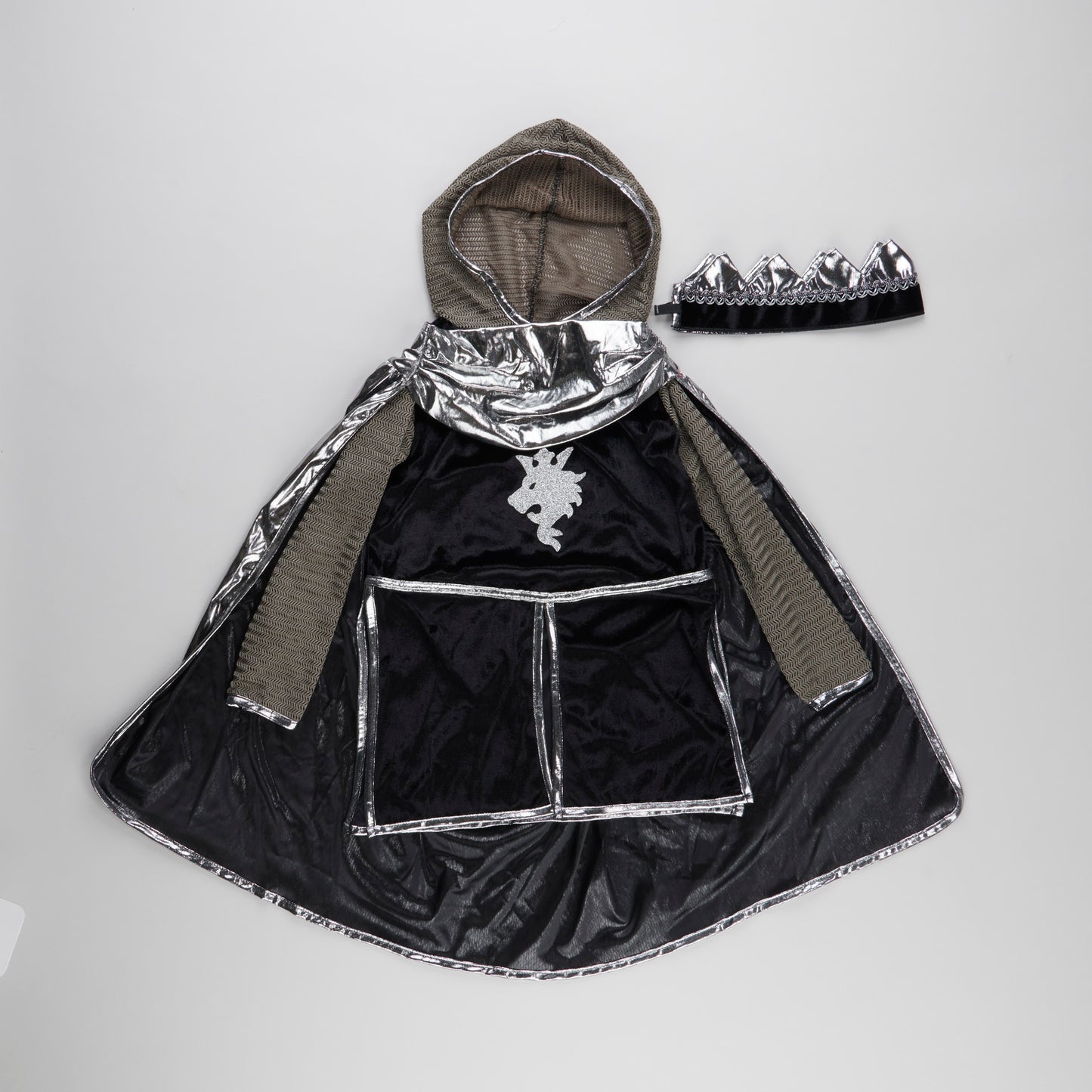 Knight Tunic Cape and Crown - SIlver