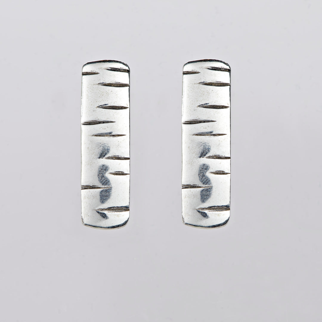 Boucles d'oreilles en argent sterling avec écorce de bouleau