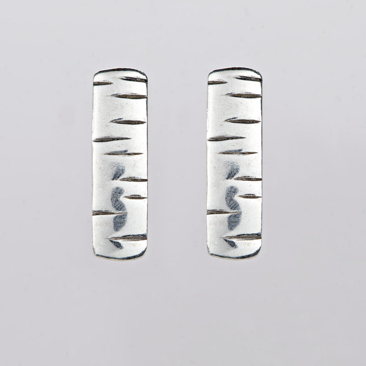 Boucles d'oreilles en argent sterling avec écorce de bouleau