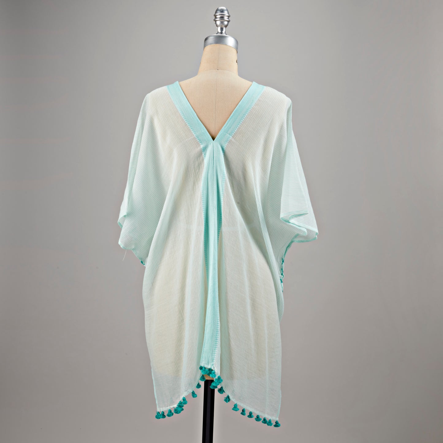 Aishani tissé à la main Poncho-Aqua