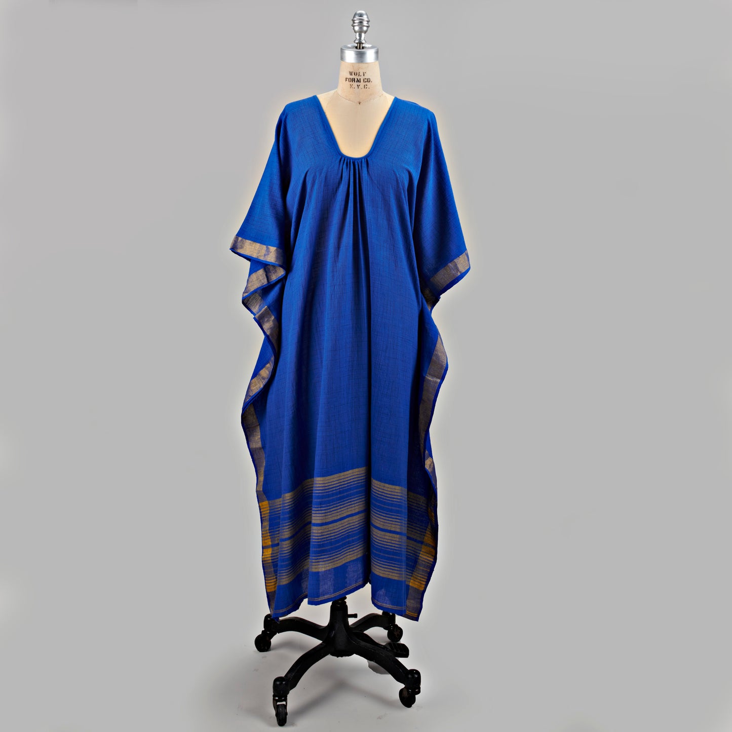Caftan - Tissé Main Devika, Bleu Cobalt