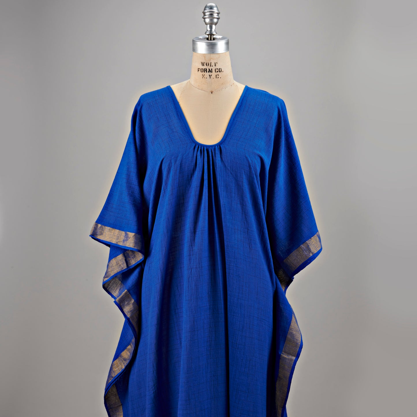 Caftan - Tissé Main Devika, Bleu Cobalt