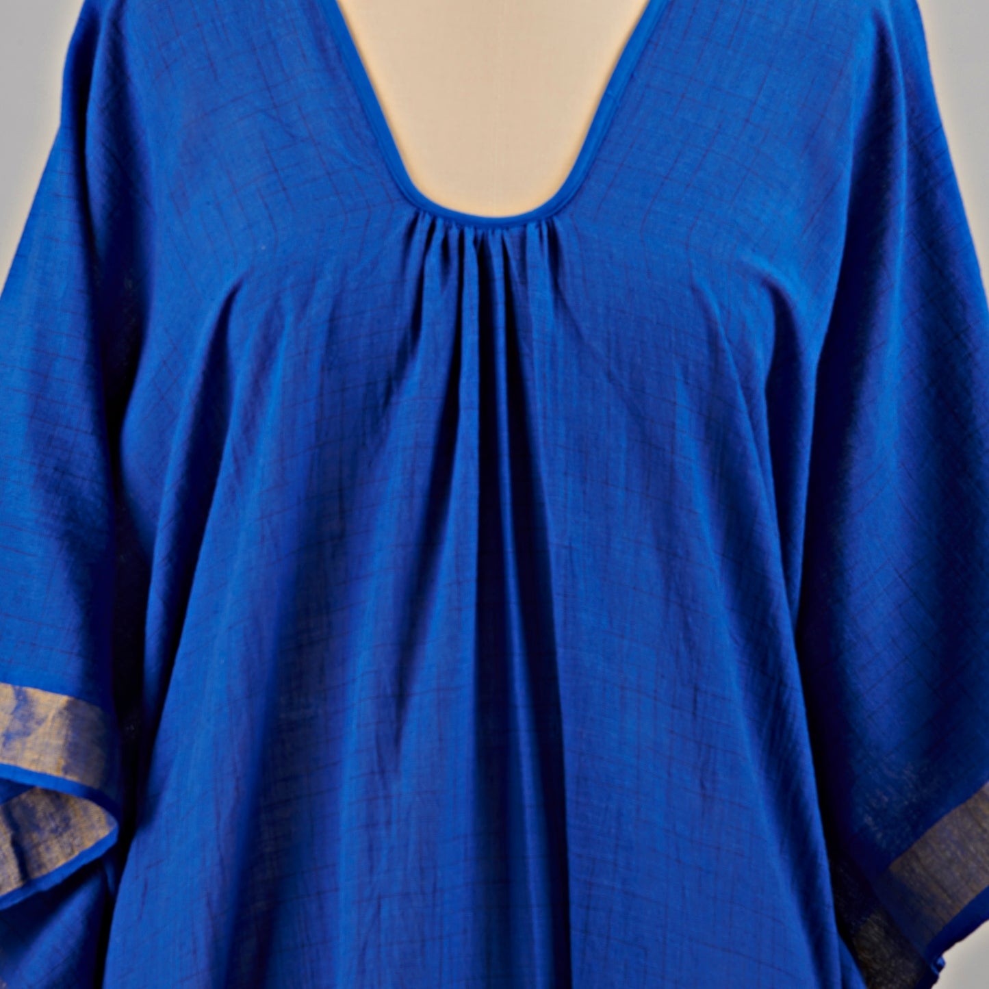 Caftan - Tissé Main Devika, Bleu Cobalt