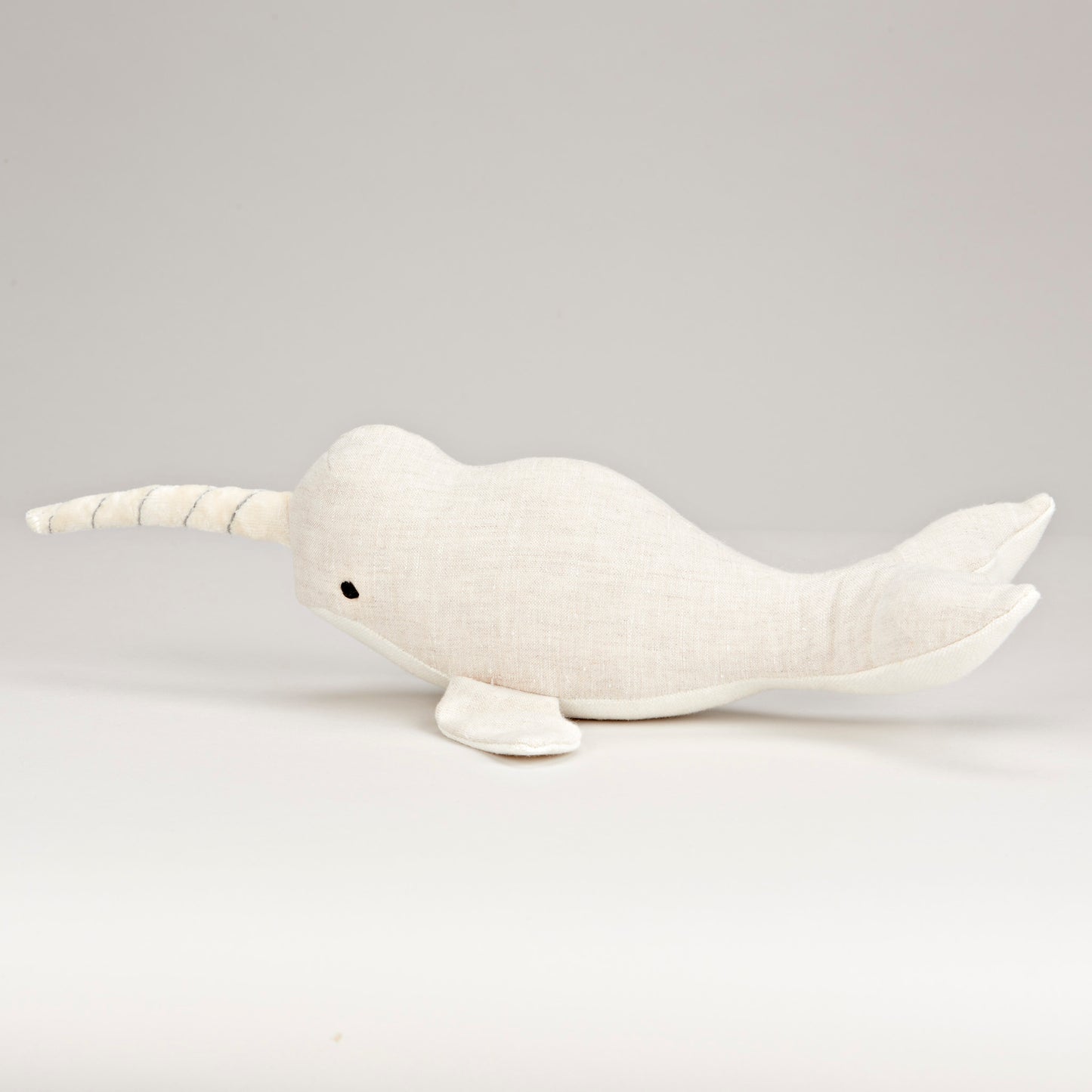 Plush - Narval Narwhal Whale Linen - Natural