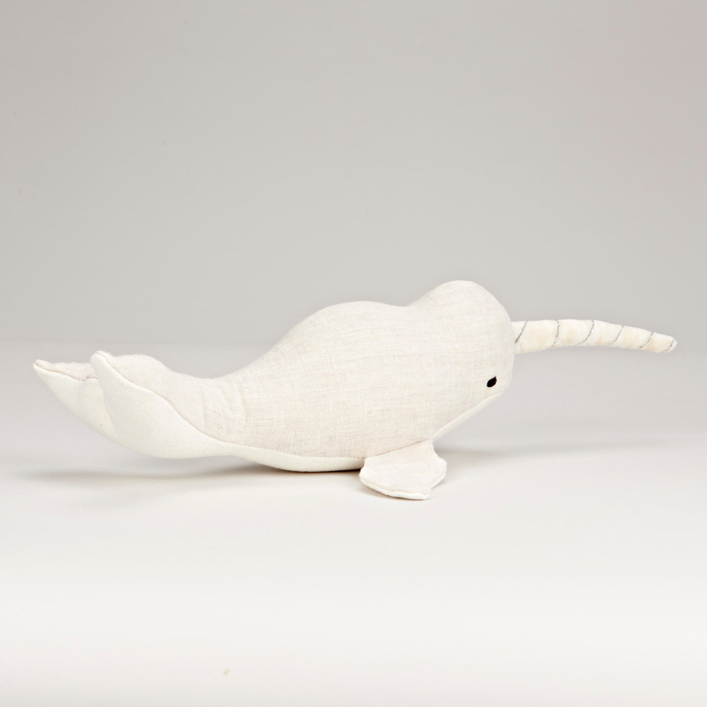 Plush - Narval Narwhal Whale Linen - Natural