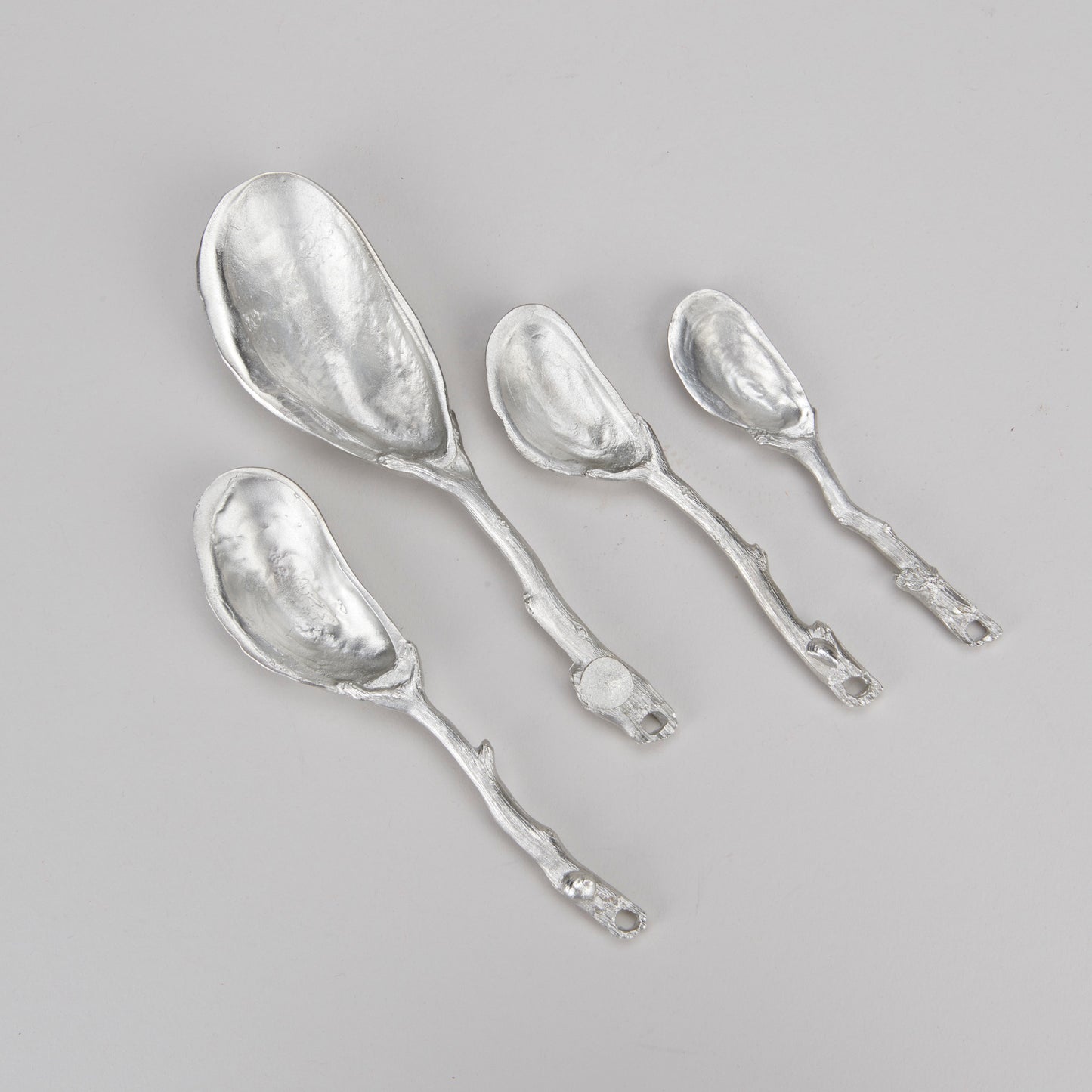 Ensemble de 4 cuillères à mesurer pour moules en étain
