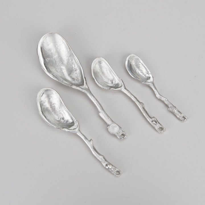 Set of 4 Mussel Measuring Spoons-Pewter